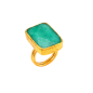 Preview: Ring aus Messing vergoldet, türkiser Chalcedon
